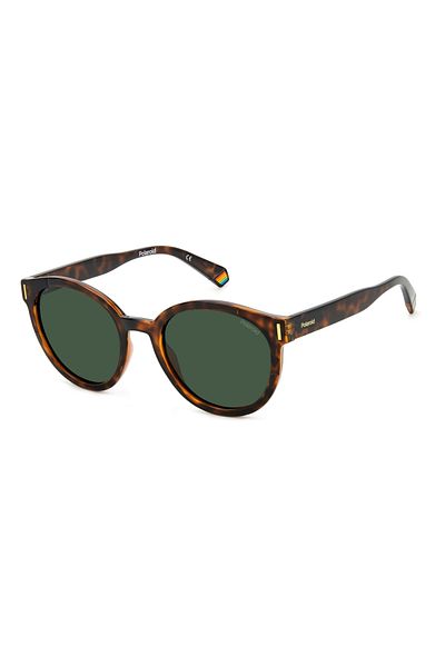 Polaroid PLD 6185/S 086/UC Women's Sunglasses, Havana, Round, 52 mm