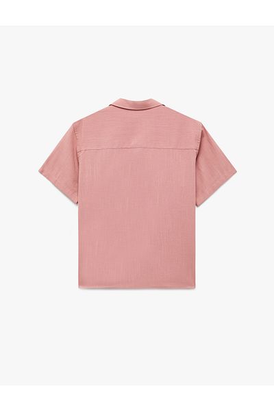 Koton Cotton Button down Single Pocket Short Sleeve Basic Shirt