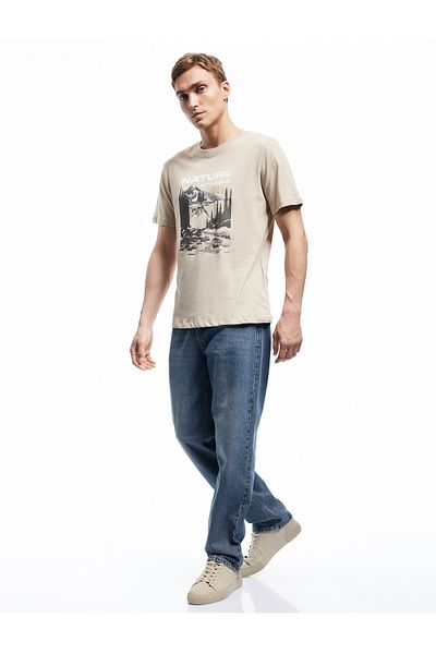 Koton Regular Waist Cotton Pocket Vintage Straight Fit Jean Trousers