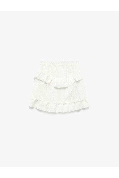 Koton Ruffle Detailed Waist Elastic Mini Skirt