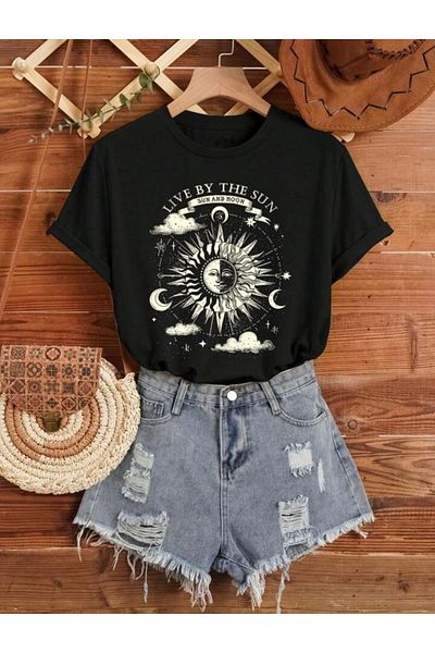 Boi Μπλουζάκι Live By Text Printed Basic T-Shirt