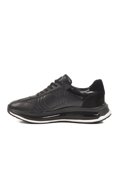 WALKWAY Black Genuine Leather Men's Sneaker Erroo 2614 m