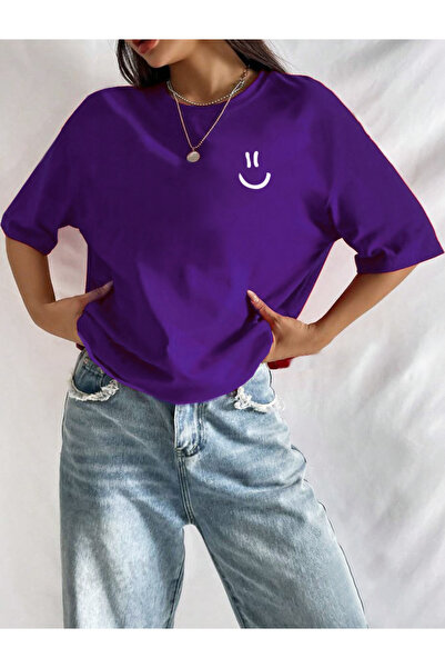 PERISENSE Smiley Face Print Unisex T-Shirt