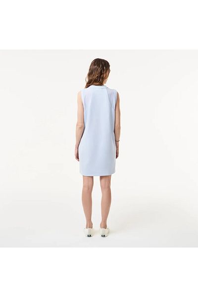 Lacoste Women's Straight Fit Sleeveless Printed Light Blue Dress