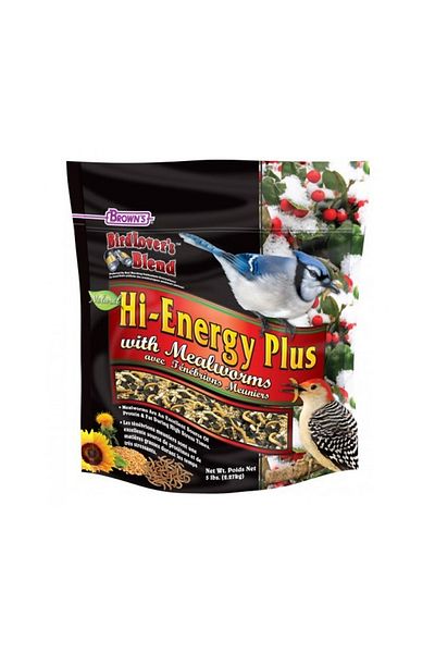BROWNS Brown's Bird Lover’s Blend Hi-Energy Plus with Mealworms - 5 lbs