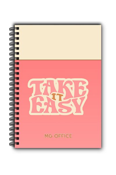 MG Office A5 Take It Easy Notebook - Vellum - Metallic spiral, 80 sheets, thick paper, soft cover