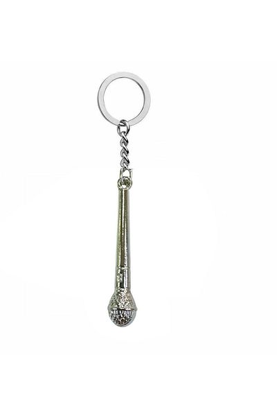 Herşey Nota Unisex Keychain with Microphone Figure – Metal Accessory