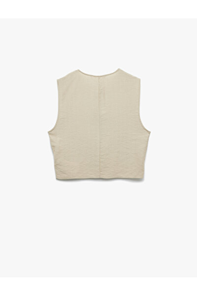 Koton Sleeveless Viscose Fabric Bow Vest with Front Tie Detail