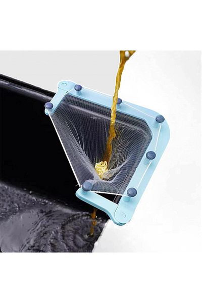 Wagoodter Sink filter set with 100 Wagoodter filter bags, plastic, blue, 15 x 10 x 5 cm