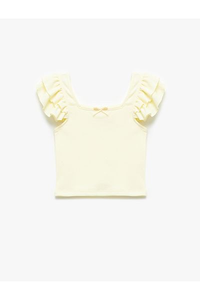 Koton Square Neck Ruffled Butterfly Sleeve Blouse