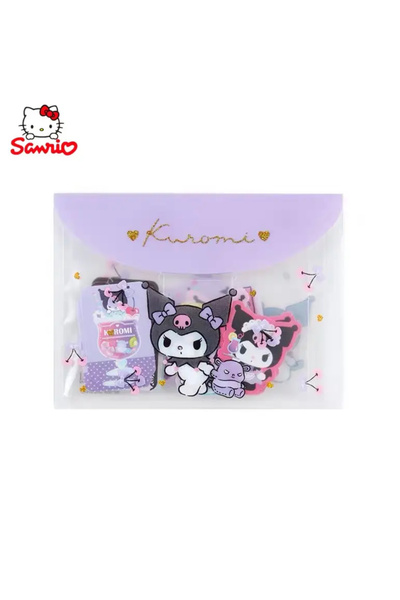 So Iconic Sanrio Kuromi karakterli sticker seti & mini saklama zarfı