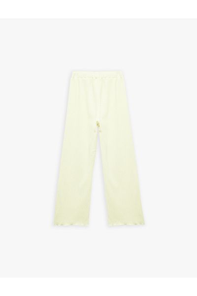 Koton Viscose Blended Wide Leg Trousers with Elastic Waist