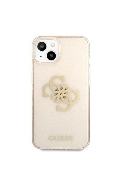Guess Guess Protective Case for iPhone 13 Mini, Gold/Transparent