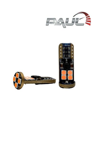 PAULLED T10 Dipsiz Turuncu Led Ampül 2 Adet