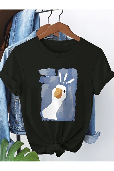 PERISENSE Γυναικείο μπλουζάκι Confused Duck Printed