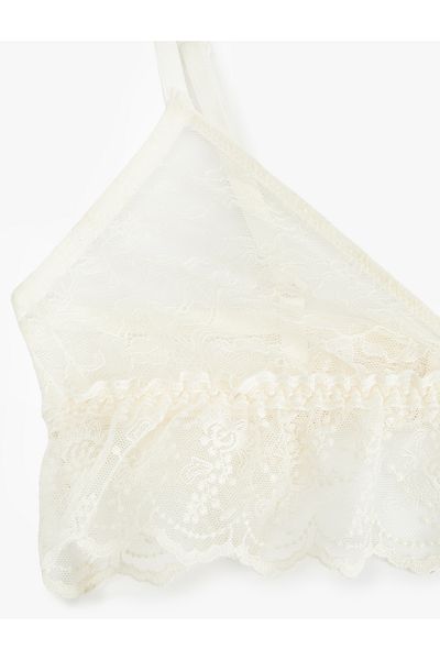 Koton Transparent Balen Free Padding Lace Tulle Bralet Bra