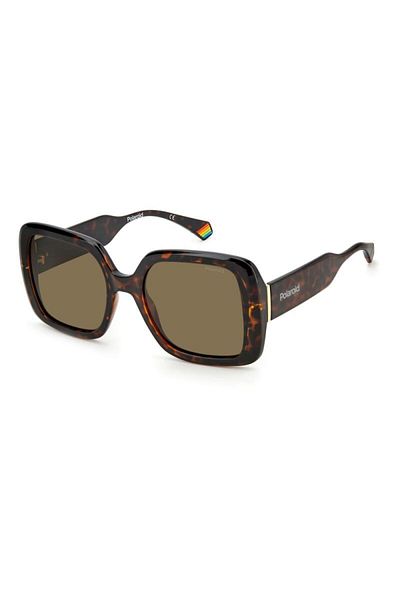 Polaroid Women's Polarized Sunglasses PLD 6168/S 086/SP, Havana, Rectangular, 54 mm