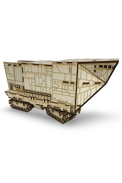 ALGWOOD 502 Pieces Wooden Star Wars Sand Vehicle Model - 3D Star Wars Sandcrawler Model