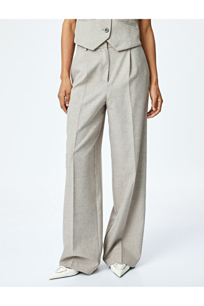 Koton Yüksek Bel Cepli Palazzo Kumaş Pantolon