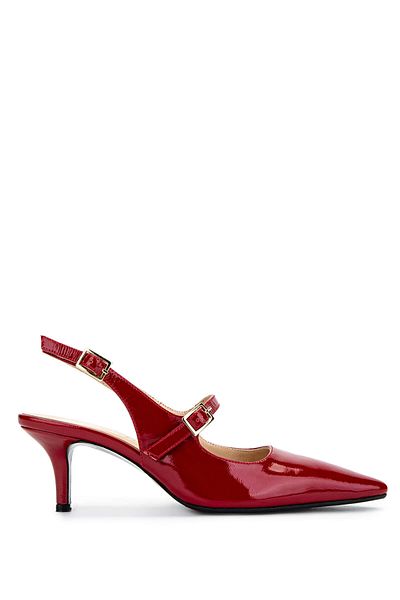 Tamer Tanca Women's Genuine Leather Red Heeled Shoes