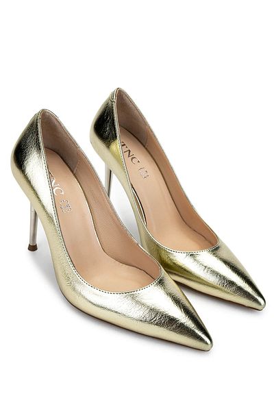 Tamer Tanca Women's Vegan Gold Heeled Shoes