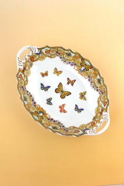 Bursa Porselen Dekor Le Jardin Large Porcelain Boat Plate