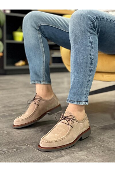 MOR KUNDURA Erkek Hakiki Süet Deri Klasik Ayakkabı