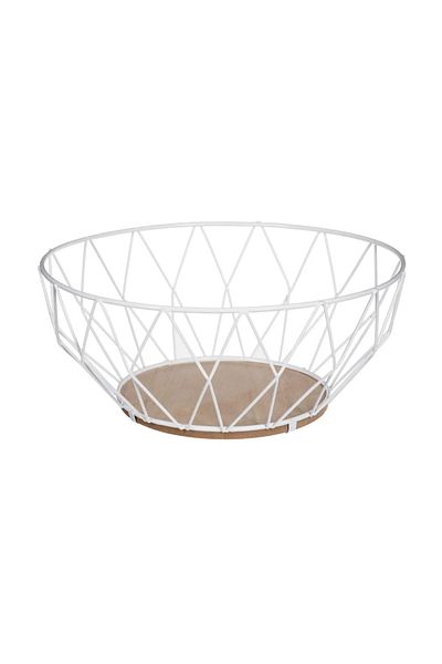 5 five simply smart Fruit bowl Diamond White, metal, 28 x H 11.5 cm