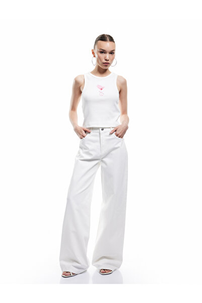 Koton Loose Fit Wide Leg Pocket Denim Trousers - Loose Straight Fit Jeans