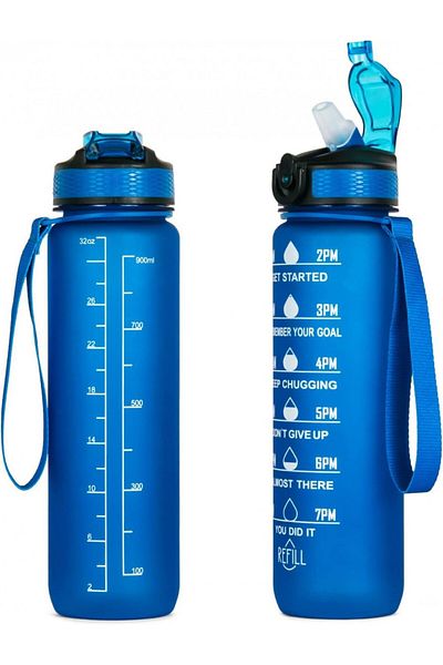 Uvtqssp Sticlă de apă fitness, plastic, albastră, 1 l