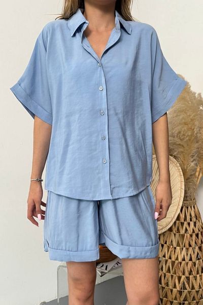 bb butik basic Star Suit with Draped Shorts St2309