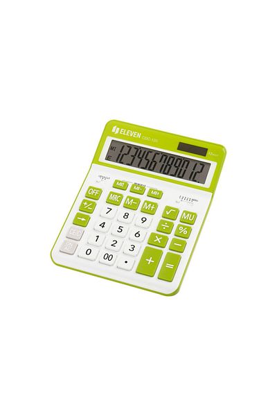 ELEVEN 12-digit desktop calculator, 206 x 155 x 35 mm, Eleven CDC120 White/Green