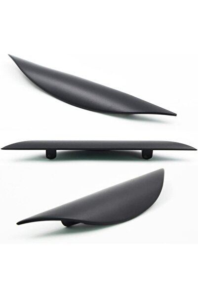 Dizaynhouse 96 mm Siyah Modern Midye Kulp, Metal Dolap ve Çekmece Kulpu