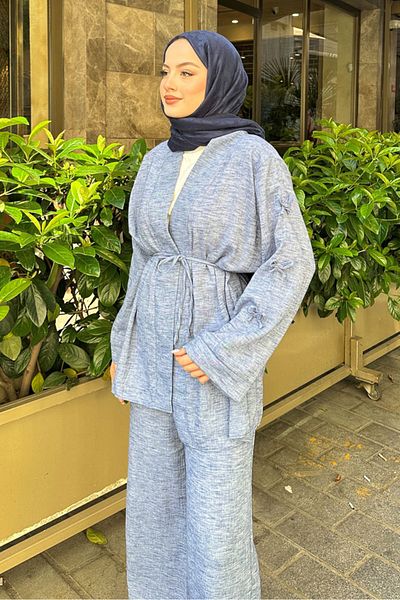Ovn. Kimono Bow Detailed Set - Navy Blue