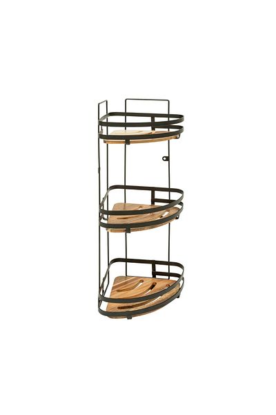 5 five simply smart Raft de colț Blacacia, metal, lemn, 23,5 x 19,5 x Î 55 cm