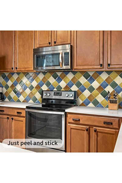 Rabadon ملصق تغليف بلاط رخامي لاصق لسطح المطبخ مقاس 60 سم × 100 سم
