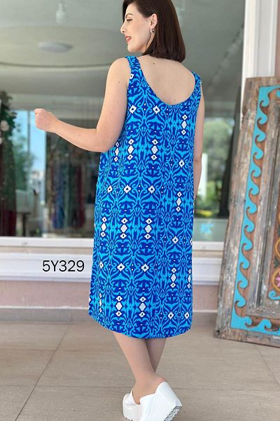 İnce Topuk Zero Sleeve Strap Elastic Viscose Dress 5Y329