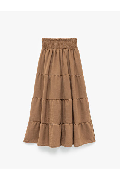 Koton Gipeli Asimetrik Rahat Kesim Katlı Uzun Etek