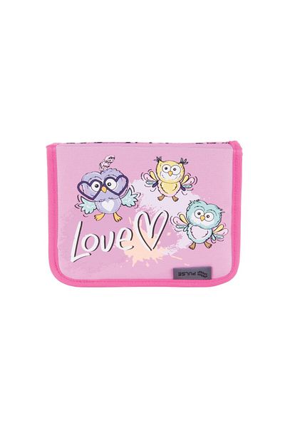 PULSE Unequipped Pencil Case , 1 Zipper, 2 Flaps, Owl Love