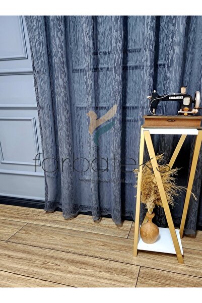 Taç Farbateks Planting Rain Plain Plain Anthracite Gray Colored Ironing Ask 2 Layer Pleated Tulle Curtain
