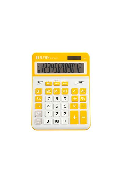 ELEVEN 12-digit desktop calculator, 206 x 155 x 35 mm, Eleven CDC120 White/Orange