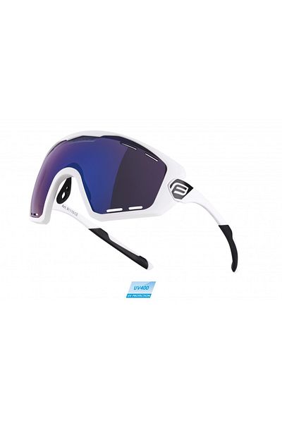 Force Ochelari Ombro Plus, lentilă laser albastră, alb mat