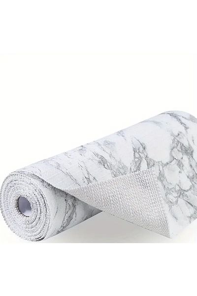 Blue Home Multi-Purpose Non-Slip Decorative Shelf and Inside Cabinet Cover Size: 50 cm X 15 m Marble Design