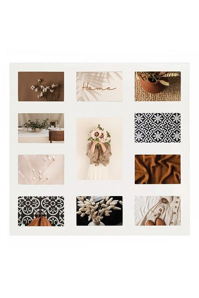 Atmosphera Créateur D'intérieur White Joint photo frame set, MDF, 55 x 53 cm