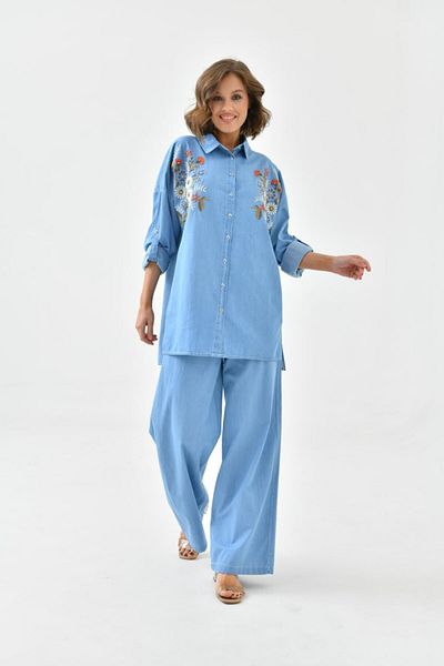 MVStore Cămașă de damă din denim cu broderie și piatră