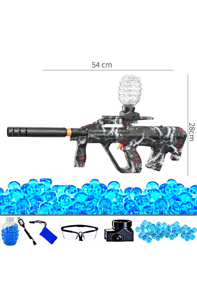 SprintMag Automatic Toy Rifle with 5000 Water Gel Balls 7.4V Battery Glasses, Black/Grey Skin SprintMag®