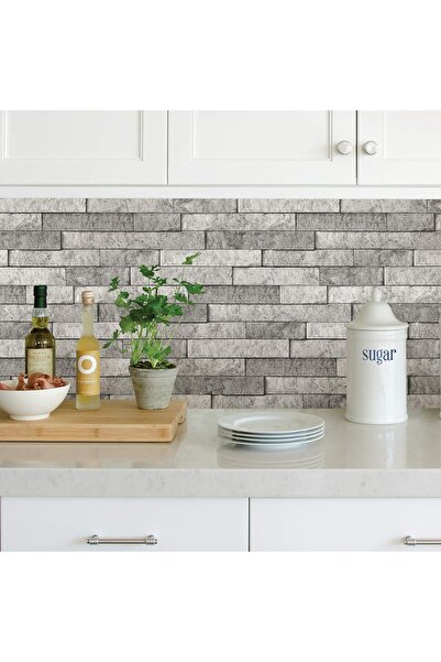 Rabadon Mutfak Tezgah Arası Kaplama Mermer Desenli Yapışkanlı Folyo Fayans Kaplama Sticker 60cm X 100cm