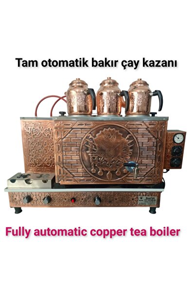 SAFİR ÇAY KAZANLARI 3 demlikli bakır çay kazanı elektrik +Tüplü tam otomatik ...
