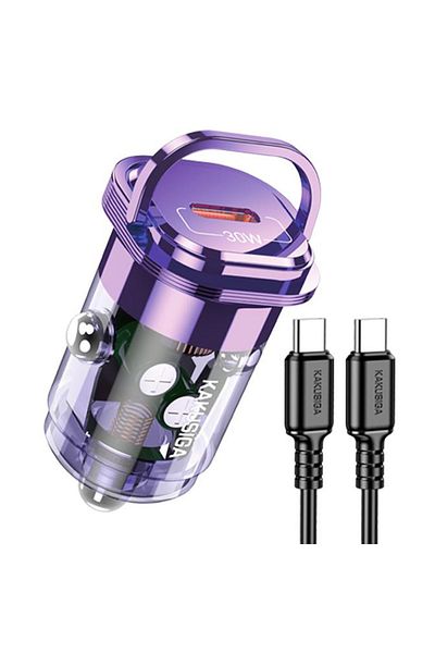 REDz Accessories Încărcător auto KSC-1190, cablu Type-C 1M, pentru iPhone 15/16 și Android, alimentare PD30W, violet