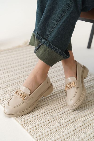 Zerenyus Дамски мокасини Vera Premium Comfort от бежова лачена кожа